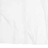 CANDA Mens White Polyester Plain Shirt L Button Sleeve Casual Relaxed Fit