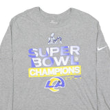 NIKE Mens Grey Super Bowl Champions Long Sleeve Crew Neck Football T-Shirt L