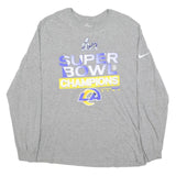 NIKE Mens Grey Super Bowl Champions Long Sleeve Crew Neck Football T-Shirt L