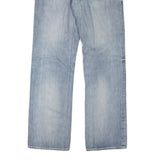 GUESS Mens Blue Regular Fit Straight Denim Light Wash Jeans W36 L33 Classic Zip