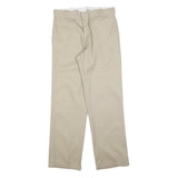 DICKIES Mens Cotton Beige Regular Straight Trousers W32 L32 Workwear Classic Fit