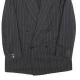 CERRUTI Mens Grey & Beige Pinstripe Wool Double Breasted Jacket L Woven Tailored