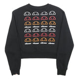 ELLESSE Womens Black Cotton Blend Crew Neck UK 12 Sweatshirt Logo Print