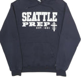 CHAMPION Mens Navy Blue Seattle Prep Pullover Hoodie S Casual Streetwear