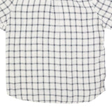 TIMBERLAND Mens White & Navy Checked Linen Shirt XL Lightweight Casual Summer