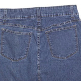 LEE Womens Blue Denim Mini Skirt Cotton Blend Straight Midrise Zip Button M