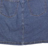 LEE Womens Blue Denim Mini Skirt Cotton Blend Straight Midrise Zip Button M