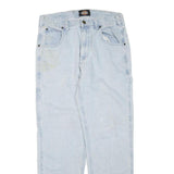 DICKIES Womens Regular Fit Light Blue Denim Jeans W32 L30 Workwear Zip Closure