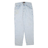 DICKIES Womens Regular Fit Light Blue Denim Jeans W32 L30 Workwear Zip Closure
