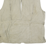 DAM Mens Beige Cotton Blend Zip Jacket 2XL Utility Vest Multi-Pocket