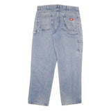 DICKIES Mens Light Blue Regular Fit Straight Denim Jeans W34 L31 Workwear