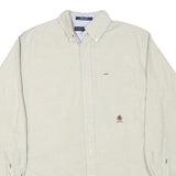TOMMY HILFIGER Mens Beige Button Down Shirt S Cotton Casual Classic Long Sleeve