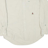 TOMMY HILFIGER Mens Beige Button Down Shirt S Cotton Casual Classic Long Sleeve
