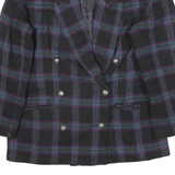 SK & COMPANY Womens Black Blue & Purple Check Button Jacket UK 6 Wool Classic
