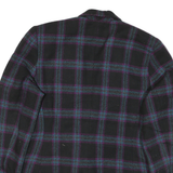 SK & COMPANY Womens Black Blue & Purple Check Button Jacket UK 6 Wool Classic
