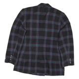 SK & COMPANY Womens Black Blue & Purple Check Button Jacket UK 6 Wool Classic
