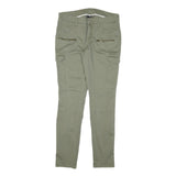 RAINBOW Womens Cotton Blend Slim Khaki Trousers W31 L31 Zip Cargo Style