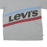 LEVI'S Mens Grey Blue & Red Graphic T-Shirt XS Short Sleeve Crew Neck Cotton