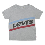 LEVI'S Mens Grey Blue & Red Graphic T-Shirt XS Short Sleeve Crew Neck Cotton