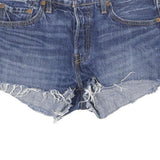 LEVI'S Womens Denim Blue Cut-Off Shorts S W27 Frayed Hem Casual