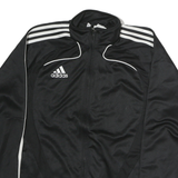 ADIDAS Mens Black White Track Jacket S Polyester Zip Sportswear Casual