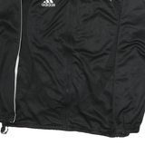 ADIDAS Mens Black White Track Jacket S Polyester Zip Sportswear Casual