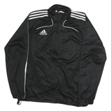 ADIDAS Mens Black White Track Jacket S Polyester Zip Sportswear Casual