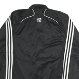 ADIDAS Mens Black White Track Jacket S Polyester Zip Sportswear Casual