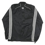 ADIDAS Mens Black White Track Jacket S Polyester Zip Sportswear Casual