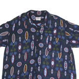 EXHAUST Mens Blue & Red Cotton Printed Shirt XL Summer Casual