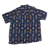 EXHAUST Mens Blue & Red Cotton Printed Shirt XL Summer Casual