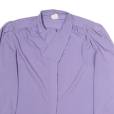 GUE Womens Purple Blouse Long Sleeve Button Neck M Elegant Lightweight Top