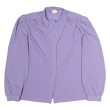GUE Womens Purple Blouse Long Sleeve Button Neck M Elegant Lightweight Top