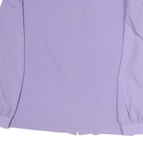 GUE Womens Purple Blouse Long Sleeve Button Neck M Elegant Lightweight Top