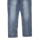 TRUE LUCK Womens Blue Regular Straight Denim Medium W36 L32 Zip Jeans