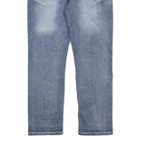 TRUE LUCK Womens Blue Regular Straight Denim Medium W36 L32 Zip Jeans