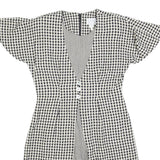 EXPO PETITE Womens Black & White Check Fit & Flare Cotton Blend Dress M Short