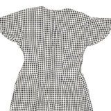 EXPO PETITE Womens Black & White Check Fit & Flare Cotton Blend Dress M Short