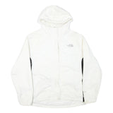 THE NORTH FACE Womens White & Black Outdoor Jacket L Polyester Blend Zip Hooded