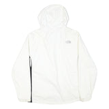 THE NORTH FACE Womens White & Black Outdoor Jacket L Polyester Blend Zip Hooded