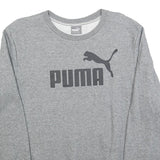 PUMA Mens Grey Crew Neck Pullover Sweatshirt M Cotton Blend Casual