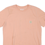 CARHARTT Womens Peach Loose Fit T-Shirt L Short Sleeve Crew Neck Casual Cotton