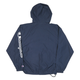 CHAMPION Mens Navy Blue University Print Track Jacket S Polyester Plain Zip