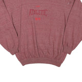 Mens Red Cotton Blend Sweatshirt L Athletic Crew Neck Long Sleeve Casual