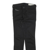 DIESEL Womens Slim Black Denim Jeans W28 L30 Cotton Blend Zip Casual Stylish