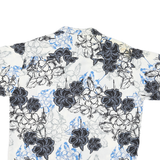 PINEAPPLE CONNECTION Mens White & Blue Floral Rayon Shirt L Lightweight Summer
