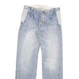 SORBINO Mens Jeans Blue Regular Straight Denim Light W32 L34 Distressed