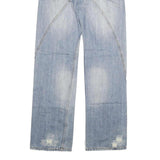 SORBINO Mens Jeans Blue Regular Straight Denim Light W32 L34 Distressed