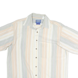 PENDLETON Mens Beige & Cream Striped Cotton Shirt L Casual Button-Up Summer
