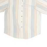 PENDLETON Mens Beige & Cream Striped Cotton Shirt L Casual Button-Up Summer